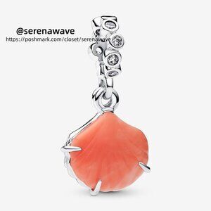 Pandora Coral-colored Shell Double Dangle Charm